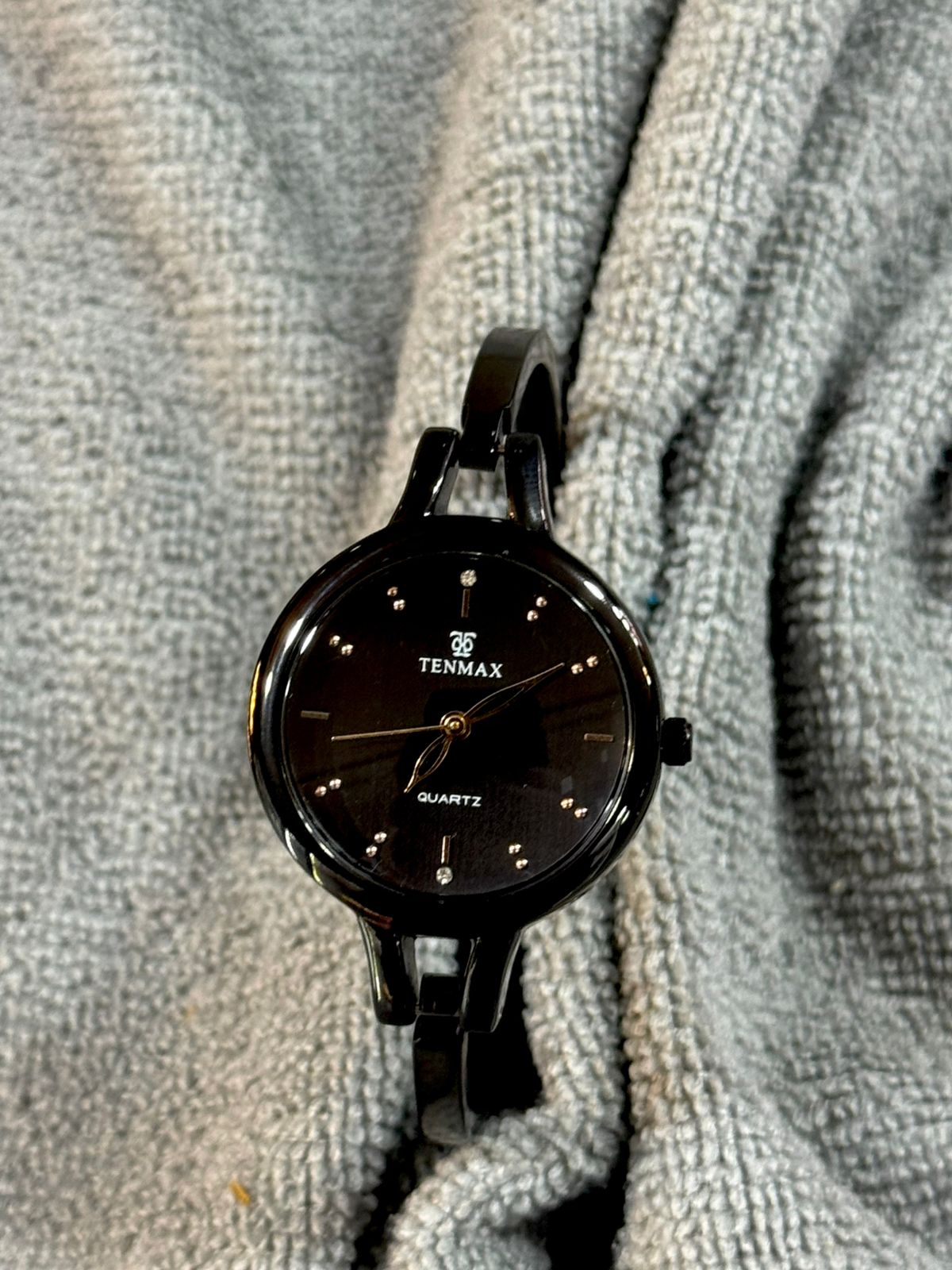 Black Bangle Watch for Women