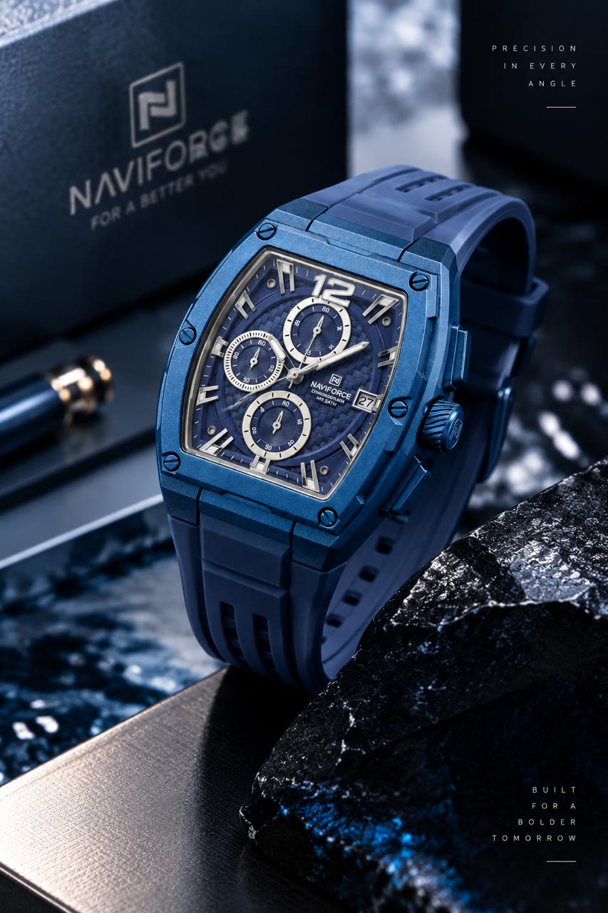 NaviForce  Analogue Date Aperture Chronograph Watch NF8050_Blue