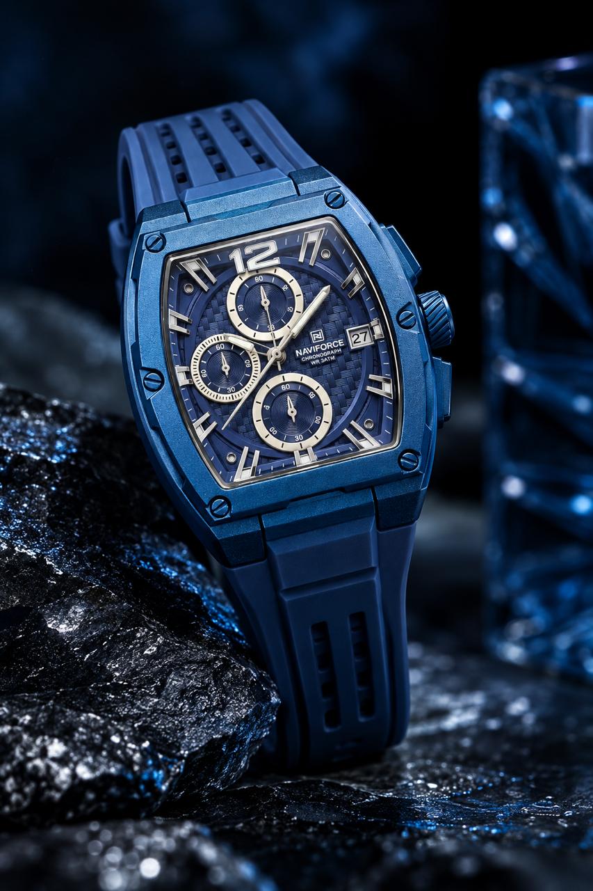 NaviForce  Analogue Date Aperture Chronograph Watch NF8050_Blue