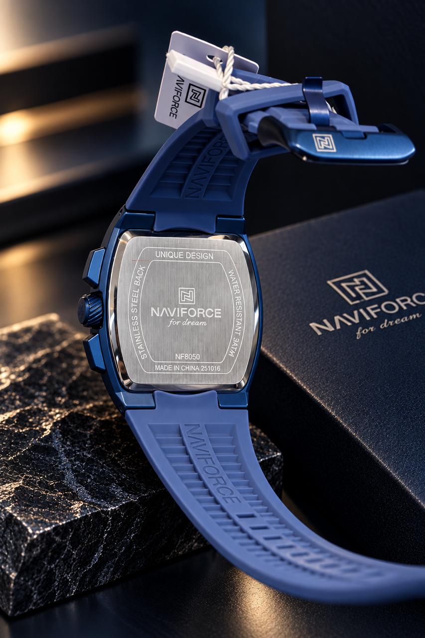 NaviForce  Analogue Date Aperture Chronograph Watch NF8050_Blue