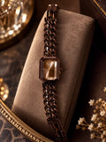Titan -NU95283QM01 Coffee Brown Elegance with a Gem-Cut Finish Mineral Glass